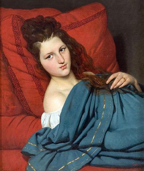 Joseph-Desire Court Woman Reclining on a Divan oil painting picture